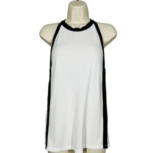 NEW! Topshop Halter Tank Offset Black White Color Block Sleeveless Top - 6